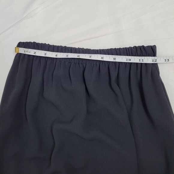 VINTAGE 80s skirt black pull on‎ long maxi chiffon goth S - Picture 8 of 10